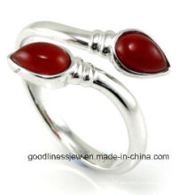 Anillo rojo vendedor caliente de la plata esterlina de la ágata de las señoras R10125